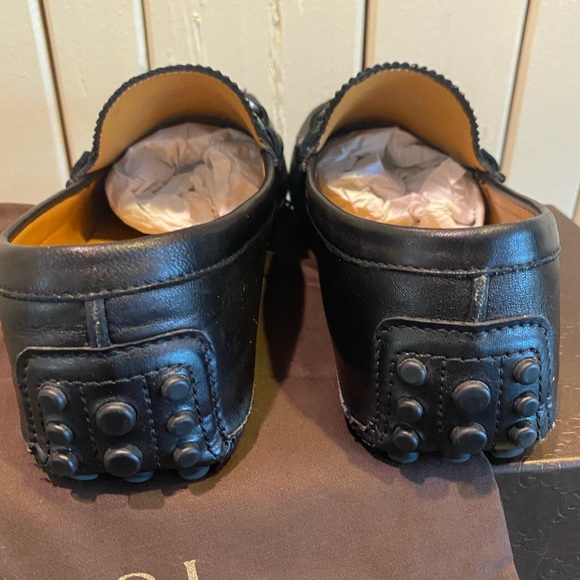 Gucci Men’s Black Leather Drivers - Picture 4 of 7